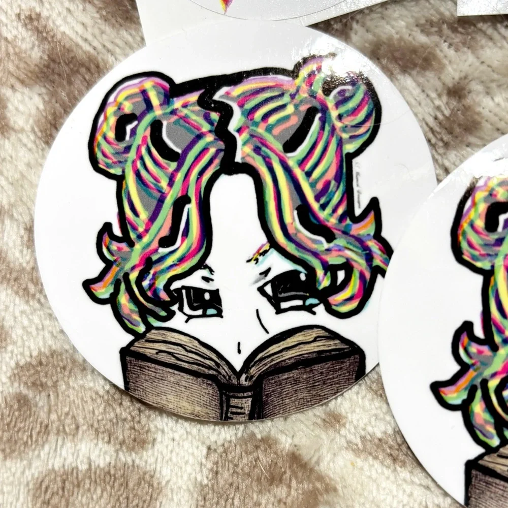 Handmade Colorful Book Themed Pop Art Stickers Set